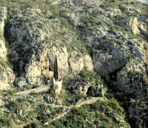 le grotte di Toirano dall'alto